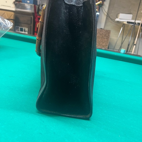 Vintage Gucci Bamboo Handle Suede Tote Bag - Black (Tom Ford Era) - Picture 8 of 9